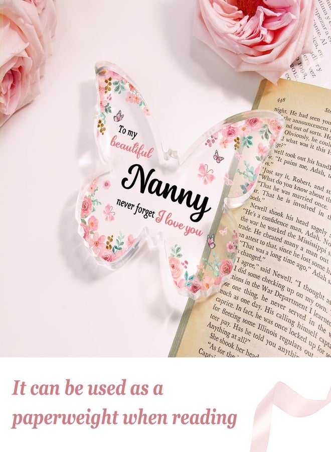 GiftyTrove Unique Nanny Gifts, 5x3.8x0.5 Inch Butterfly-Shaped Acrylic Plaque Decor, Mothers Day Thanksgiving Day Birthday Christmas Gift for Nanny - Image 4